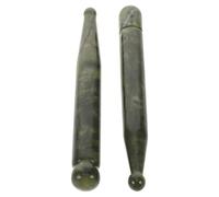 Homoyoyo 2pcs Jade Massage Sticks for Face and Eye Acupressure, Light Green Jade Gua Sha Tools for Full Body Meridian Massage and Trigger Point Therapy
