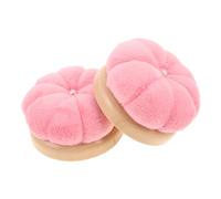 Homoyoyo 2pcs Japanese Style Sewing Pin Cushion with Velvet Protective Surface and Stable Cross Stitch Wooden Base for Quilting Embroidery Needlework DIY Crafts in Pink