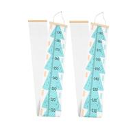 Homoyoyo 2pcs Kids Growth Chart Wall Decor with Height Measurement Ruler for Nursery Room, Green Christmas Tree Design, Peel and Stick Child Height Tracker for Boys and Girls