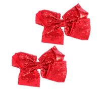 Homoyoyo 2Pcs Large Sequin Bowknot Hairpins for Decorative Barrette Clips Secure Hold for Thick Thin Hair Hair Accessories for Weddings Parties and Daily Styling