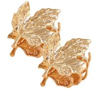 Homoyoyo 2pcs Leaf Shape Hair Clips for Women Delicate Golden Alloy Claw Clips Decorative and Sturdy Hair Accessories for Daily Wearing and Exercise