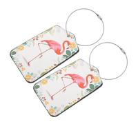 Homoyoyo 2Pcs Leather and Iron Suitcase Tags for Travel Baggage with Portable Design and Easy Identification, Unique Style Luggage Labels for Suitcases and Backpacks