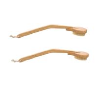 Homoyoyo 2Pcs Long Handle Shower Brush for Body Exfoliating and Massage Soft Bristle Back Scrubber for Wet Dry Use and Odor Resistant Bath Cleaning Scrubber for Elderly and Disabled