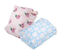 Homoyoyo 2pcs Makeup Bag Small Cosmetic Bag 5.11x4.91x0.59in Multipurpose One Hand Operation Oxford Fabric for Women Daily Travel Storage Purse with Delicate Printed Patterns