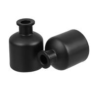 Homoyoyo 2pcs Matte Black Glass Diffuser Bottles Refillable Volatile Aroma Containers for Reed Diffusers Home Fragrance Oils Essential Oil Storage