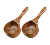 Homoyoyo 2pcs Measuring Spoons Tea Scoops Japanese Design Wooden Kitchen Measuring Scoop Versatile Use Easy to Clean for Home Baking and Cooking
