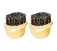 Homoyoyo 2Pcs Men Beard Brush with Handle for Broken Hair Removal Neck and Beard Cleaning Tool Boar Bristle Hair Sweep Brush for Grooming and Shaving Salon Use