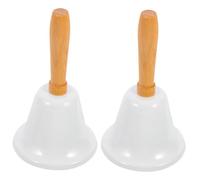 Homoyoyo 2pcs Metal Hand Bells Cast Iron Vintage Service Bells for Christmas Party Restaurant Bar Classroom Pet Training Wedding Decoration