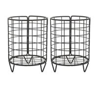 Homoyoyo 2Pcs Metal Hay Feeder for Rabbits and Guinea Pigs, Matte Black Hanging Holder Rack for Small Animal Cage Feeding, Sturdy Iron Frame Rabbit Supply Accessory