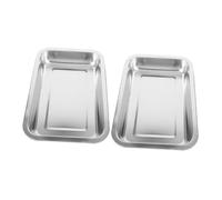 Homoyoyo 2pcs Metal Litter Pan Cat Toilet Practical Large Space Stainless Steel Open Type Litter Box for Cat Toilet Suitable for Small Animals