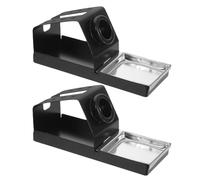 Homoyoyo 2pcs Metal Soldering Iron Stand with 8-Hole Wood Pen Holder, Universal Multifunctional Support Rack for Wood Burning and DIY Crafting, Stable Organizer for Soldering Station