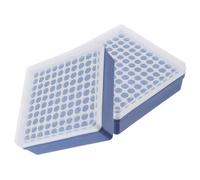 Homoyoyo 2pcs Microcentrifuge Tube Freezer Box for 1.5ml Tubes, 100 Well Capacity, Plastic Stackable Design with Lid, for Lab and Sterile Workbenches