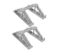 Homoyoyo 2pcs Mini Footbridge Model for Railway Layout Plastic Architectural Footbridge for Sand Table Decor Creative DIY Building Compact Grey Pedestrian Bridge for Train Scenery