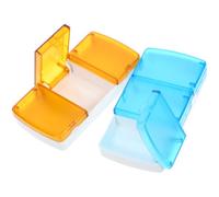 Homoyoyo 2pcs Mini Pill Organizer Box, 3-Compartment Portable Medicine Case for Morning, Afternoon, Evening, Wear-Resistant Plastic Household Medicine Storage, Travel Compact Split Grid