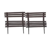 Homoyoyo 2pcs Miniature Garden Bench Ornaments for Dolls and Mini Animals, Black Iron Miniature Bench Realistic Touch and Artistic Flair, for Micro Landscape and Sandbox Models