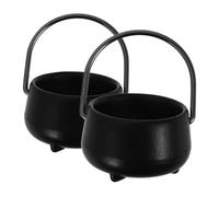 Homoyoyo 2pcs Miniature Witch Cauldron Ornaments for Halloween Dollhouse Decor Realistic Cauldron Accessories Micro Landscape Halloween Pot Decoration for Spooky Settings