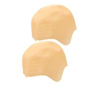 Homoyoyo 2pcs Monk's Headgear Bald Head Wig Base for Men Women Latex Bald Head Cap for Halloween