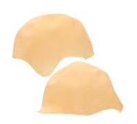 Homoyoyo 2pcs Monk's Headgear Latex Bald Cap for Men and Women Realistic Halloween Bald Head Wig Cap Cosplay for Stage Performance Parties