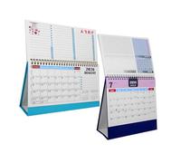 Homoyoyo 2PCS Monthly Desk Calendar Spiral Bound Yearly Academic Planner with Wire Binding Flip Design Space Saving Stand Up Calendar for Office Home and School Use