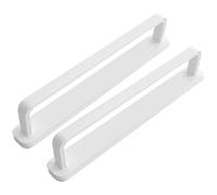 Homoyoyo 2pcs Multifunctional Wall Mounted Towel Rack Sliding Storage Holder for Bathroom and Kitchen, White, Nail-Free Adhesive Design, Space-Saving Towel Bar