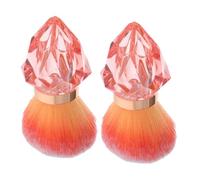 Homoyoyo 2pcs Nail Art Powder Cleaner Brushes with Diamond Shaped Pink Handle Nail Dust Remover Tools for Sturdy Construction and Stylish Design