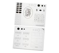 Homoyoyo 2pcs Nail Art Practice Mat Silicone Nail Coloring Stamping Pad Washable Soft Silicone for Manicure Training and Practice