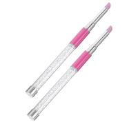 Homoyoyo 2pcs Nail File Cuticle Remover Pen Double-head Polisher for Nail Art and Manicure Ergonomic Quartz Rod Design for Precise Buffing Grinding and Dead Skin Removal Suitable for Home