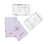Homoyoyo 2pcs Nail Stamp Transparent Silicone Stamper with French Tip Plate for DIY Manicure Soft High Elasticity Nail Art Tool for Precise Alignment and