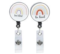 Homoyoyo 2pcs Nurse Badge Reels Id Badge Holders Retractable Design Good Stretch Elasticity Abs Material for School and Office Use