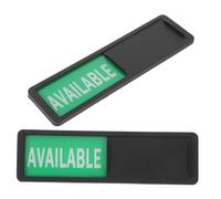 Homoyoyo 2pcs Office Sliding Door Signs with Sliding Status Change for Meeting Privacy and Bathroom Use Black Synthetic Resin Plaques with Green and Red Reserved Indicators for Hotel