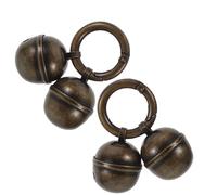 Homoyoyo 2Pcs Pet Collar Bells with Spring Snap Clips, Loud Copper Dog and Cat Pendant Charms for Training and Holiday Use, Secure Animal Ringing Bells for Small Breeds