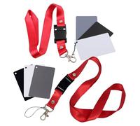 Homoyoyo 2pcs Photography Grey Cards with Black White Grey Reference for Exposure and White Balance Correction, Adjustable Neck Lanyard Strap for Camera and Video Use