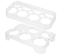 Homoyoyo 2pcs Plastic Egg Storage Box for Refrigerator Multi-grid Egg Holder Organizer for Fridge for Preservation and Kitchen Storage
