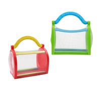 Homoyoyo 2pcs Plastic Insect Viewing Cage with Handle, Portable Outdoor Butterfly Habitat Box for Nature Exploration and Science Education, Mesh Pop-up Mini Habitat for Random Color