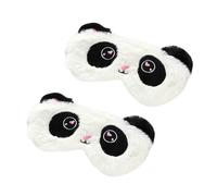 Homoyoyo 2pcs Plush Animal Eye Mask Blindfolds Light Blocking Eye Covers for Travel Nap Rest Relaxation Comfortable Portable Students