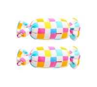 Homoyoyo 2pcs Plush Candy-shaped Dog Chew Adorable Bite for Pets with Teeth Cleaner Function Interactive for Puppy Playtime
