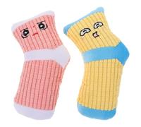 Homoyoyo 2pcs Plush Squeaky Dog Toy for Chewing Training and Relieving Boredom, Soft Yellow Sock Shape with Built-in Sounding Device, Sturdy Interactive Pet Toy for Puppies and Dogs