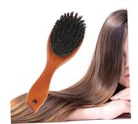 Homoyoyo 2pcs Portable Boar Bristle Massage Comb for Curly and Tangled Hair Natural Wood Handle Curved Hair Brush for Men and Women Lightweight Detangling Hairbrush