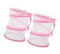 Homoyoyo 2pcs Portable Butterfly Habitat Cage with Foldable Bug Net for Outdoor Nature Exploration, Pink Insect Breeding House Suitable for Student Science Education
