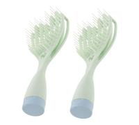 Homoyoyo 2pcs Portable Hair Brush with Mirror Self Cleaning Massage Comb for All Hair Types Wet Dry Use Compact Detangling Paddle Brush for Styling and Volumizing