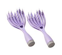 Homoyoyo 2pcs Portable Massage Comb with Mirror Hollow Curved Detangler Brush for Wet Dry Hair Scalp Massage Volume Styling Travel Home Use