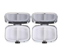 Homoyoyo 2pcs Portable Mini Travel Pill Box Organizer with 2 Compartments, Metal Rhinestone Rectangle Case for Convenient Medicine Storage, Small for Pocket Use Outdoors and Office, Red