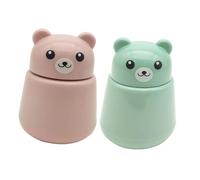 Homoyoyo 2Pcs Portable Small Manual Tablets Crushers for Household Use Bear Shape Design Compact Lightweight Pill Grinders in Green and Safe and Practical for Travel and Home