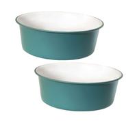 Homoyoyo 2pcs Portable Thickened Plastic Washbasins for Face and Foot Cleaning Multipurpose Storage Bowls for Kitchen Bathroom Laundry and Care Green and White Design