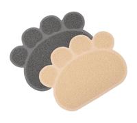 Homoyoyo 2pcs Pvc Cat Litter Mat Paw Shaped Non-skid Pet Mat for Indoor Use with Convenient Cleaning and Claw Protection for Cat Owners