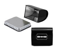 Homoyoyo 2Pcs Razor Case for Double-Edge and Barber-Grade - Iron Blade Disposal Container with Removable Bottom, Space-Saving Design for Barber Shop Use