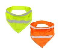 Homoyoyo 2pcs Reflective Dog Bandanas Triangle Scarf for Night Walking, High Visibility Pet Neckwear in Fluorescent Yellow and Orange, Suitable for 40-52mm Neck Circumference, Washable