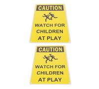 Homoyoyo 2pcs Reflective Playing Safety Signs for Streets and Parks Slow down Road Warning Signs for School Zones Sturdy Metal Road Safety