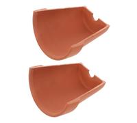 Homoyoyo 2pcs Reptile Hides and Caves Turtle Tortoise Basking Platform Red Clay Hideout Terraces for Aquarium Reptile Habitat Random Style