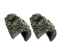 Homoyoyo 2pcs Resin Turtle Basking Platform Turtles Rock Dock Climbing Ramp Cave Hideout for Fish Tank Decoration Tank Accessories